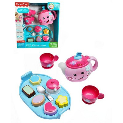 Fisher Price - Laugh, Learn, Grow & Play - Pink Sweetheart Manners Pretend Full Course Tea Set | Target