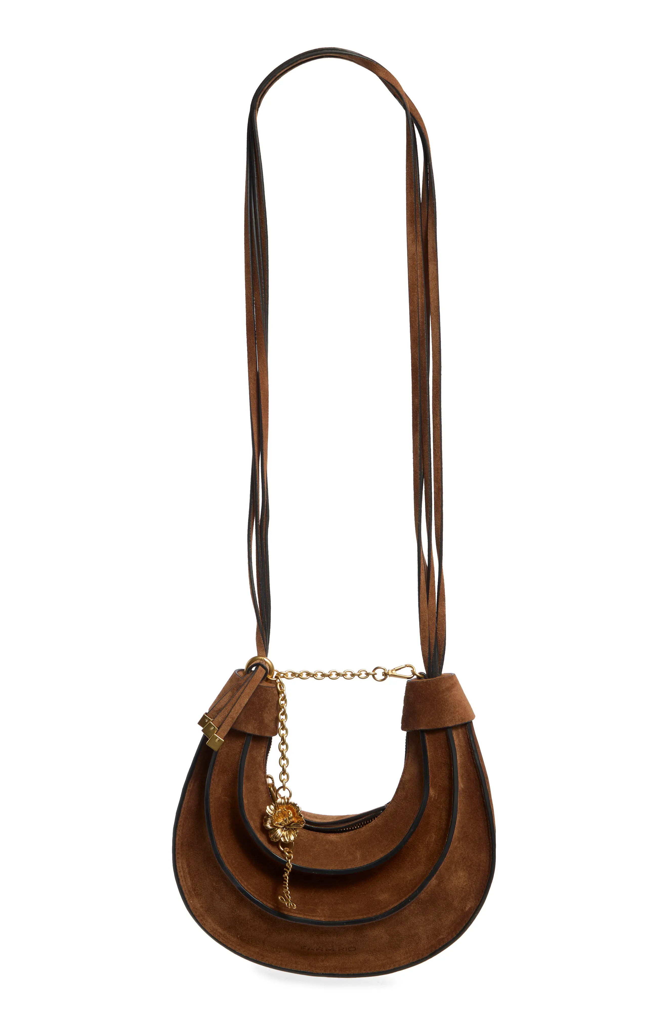 FARM Rio Small Banana Leather Hobo Bag in New Walnut at Nordstrom | Nordstrom