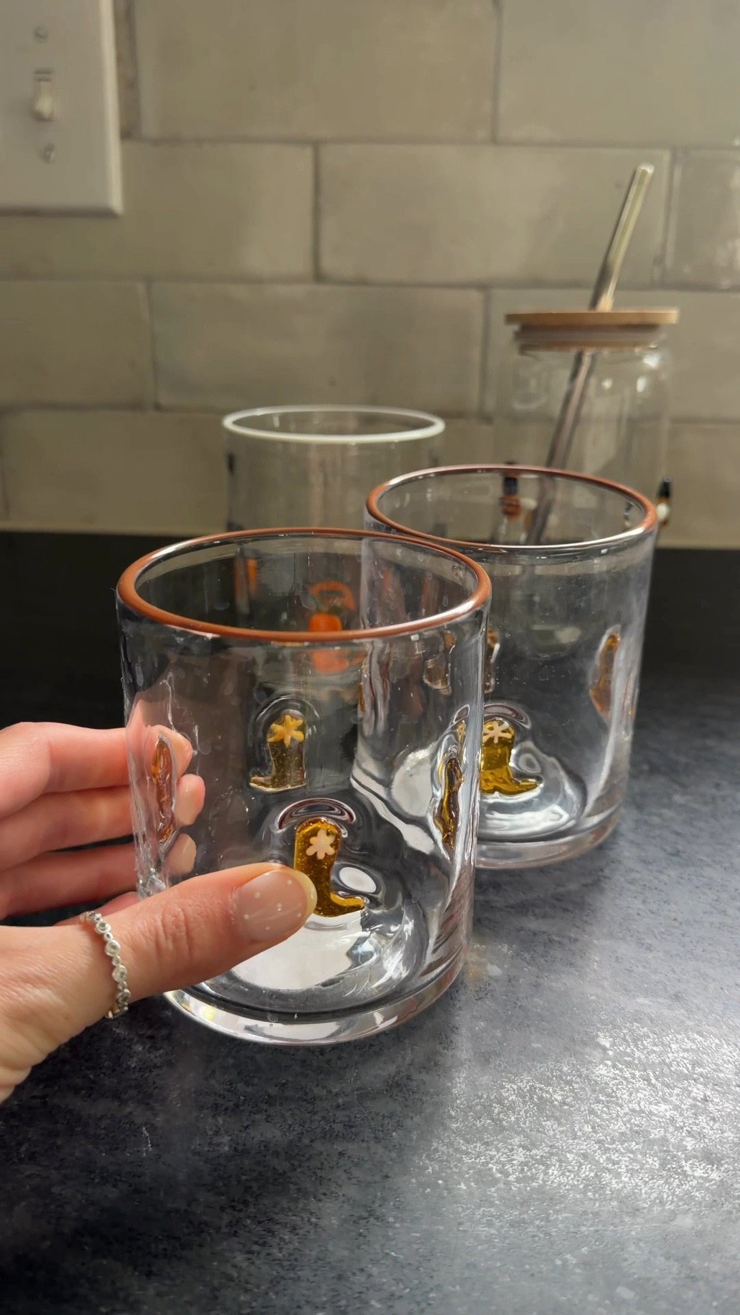 Newest glasses! Love these for my daily iced coffee and juice. I grab a few from anthro each season but always look for and pick up others like at target or tj maxx! @Anthropologie  @Target #kitchen #glasses #coffee 