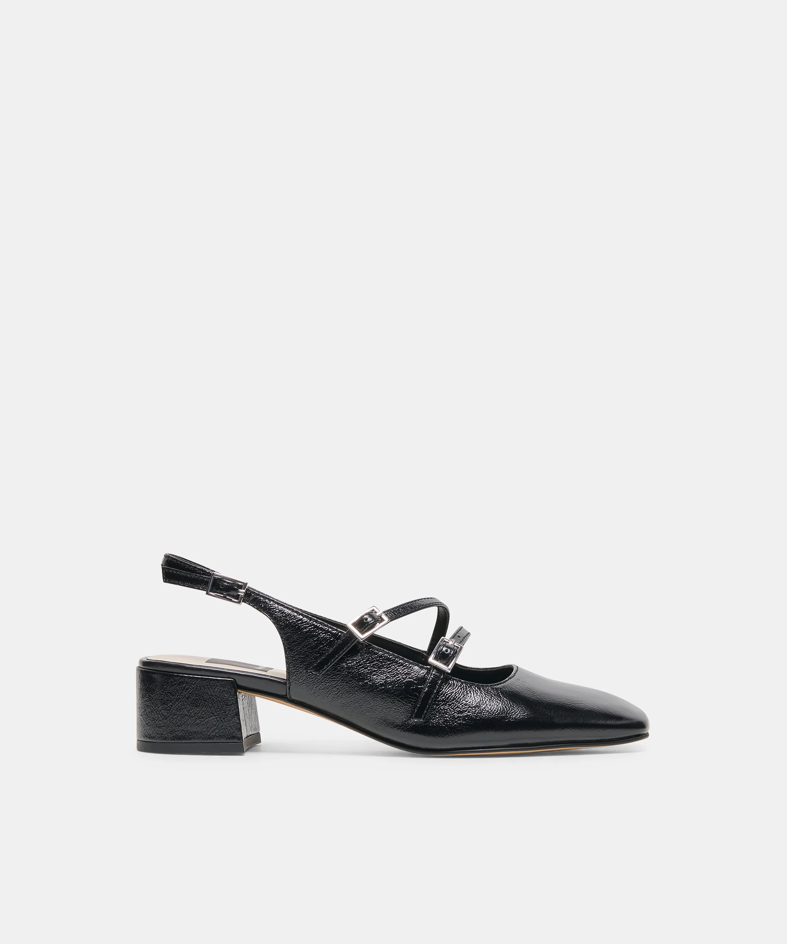 DRIAH Black Leather Mary-Jane Block Heels | Dolce Vita | DolceVita.com