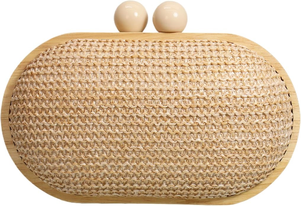 UMREN Straw Clutch Handbags Women Beach Crossbody Hand-woven Summer Purse Wallet Top handle Eveni... | Amazon (US)