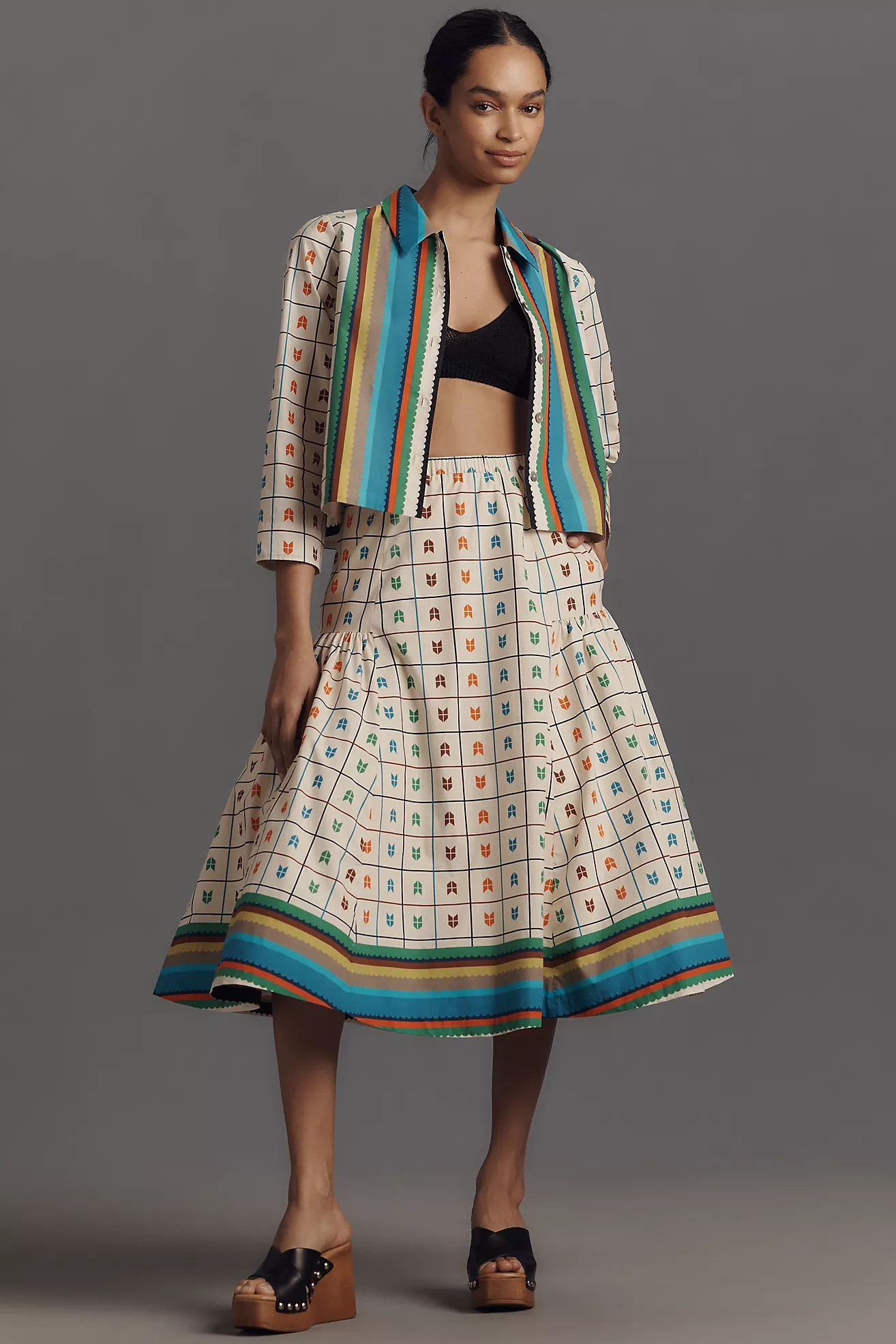 Hope for Flowers by Tracy Reese Decal Full Midi Skirt | Anthropologie (US)