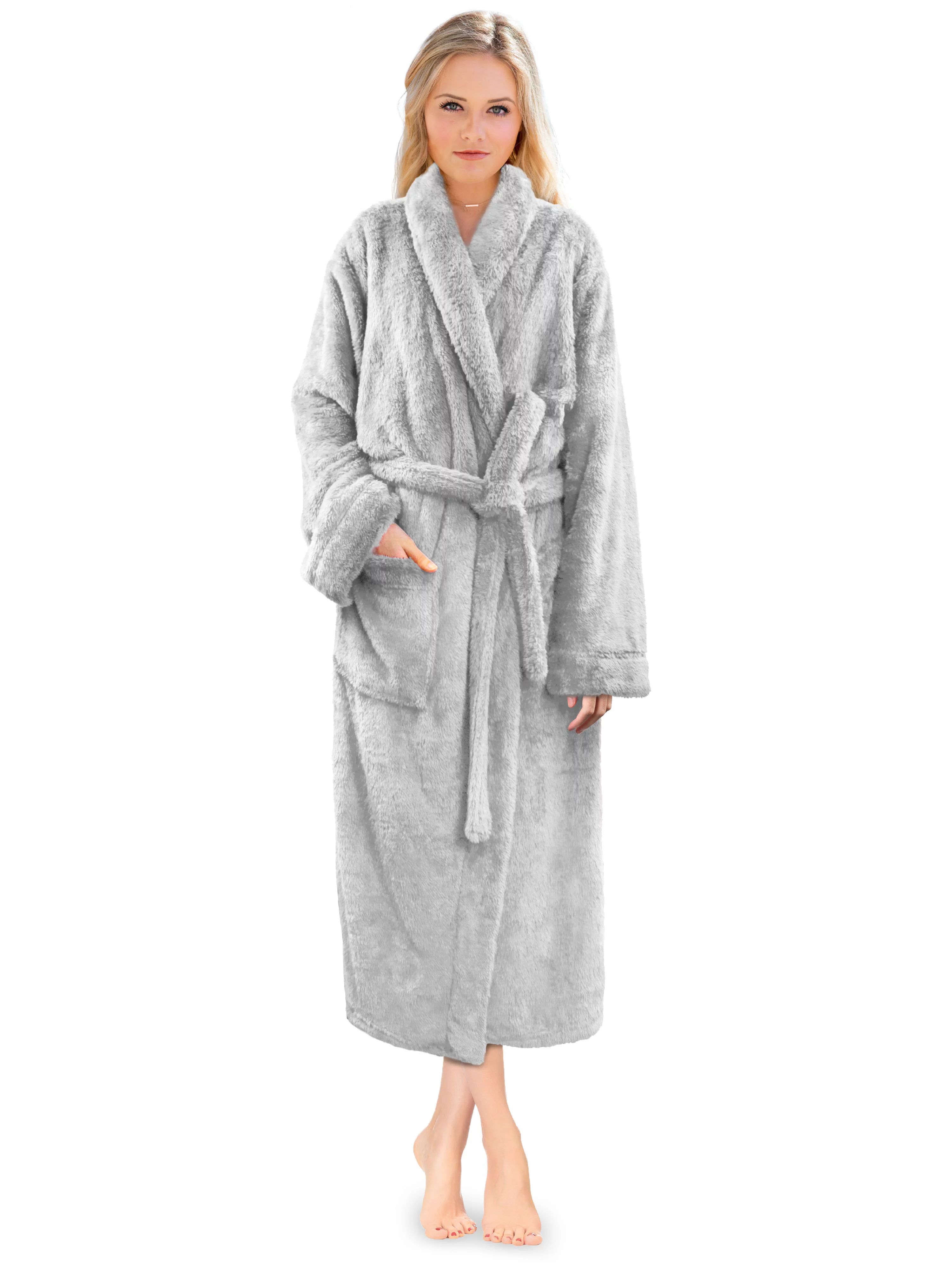 PAVILIA Premium Womens Plush Soft Robe Fluffy, Warm, Fleece Sherpa Shaggy Bathrobe (L/XL, Light G... | Walmart (US)