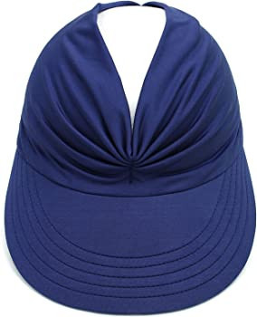 Mukeyo Women Sun Visor Hat Wide Brim Summer UV Protection Visors Packable Ponytail Beach Cap | Amazon (US)