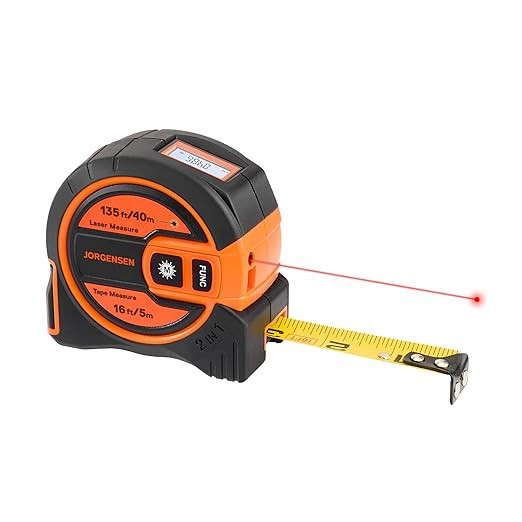 JORGENSEN Laser Tape Measure 2-in-1, 135Ft Laser Measuring Tool & 16Ft Measuring Tape with Movabl... | Amazon (US)