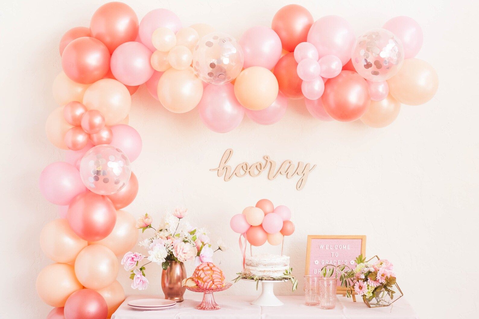 Rose Gold Balloon Garland Kit - Blush, Pink, Confetti - Custom Size Balloon Arch DIY | Etsy (US)