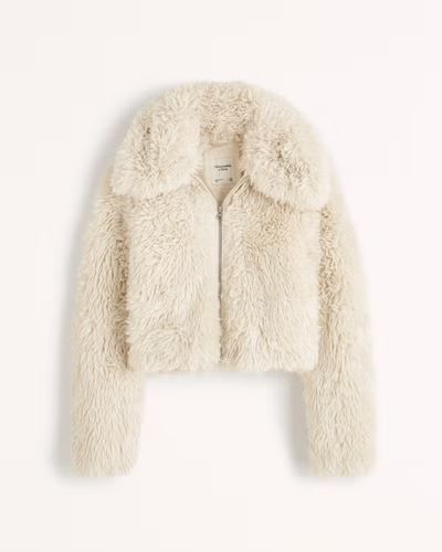 Drama Collar Faux Fur Coat | Abercrombie & Fitch (US)