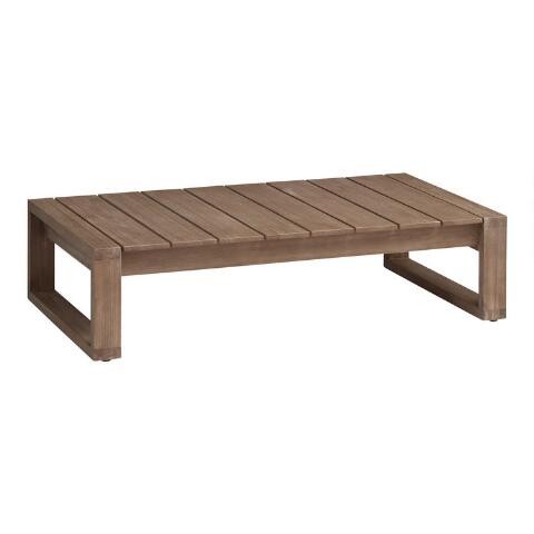 Light Brown Eucalyptus Segovia Outdoor Coffee Table | World Market