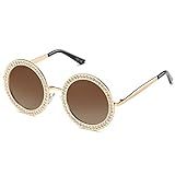 SOJOS Shining Oversized Round Rhinestone Sunglasses Festival Gem Sunnies SJ1095 | Amazon (US)