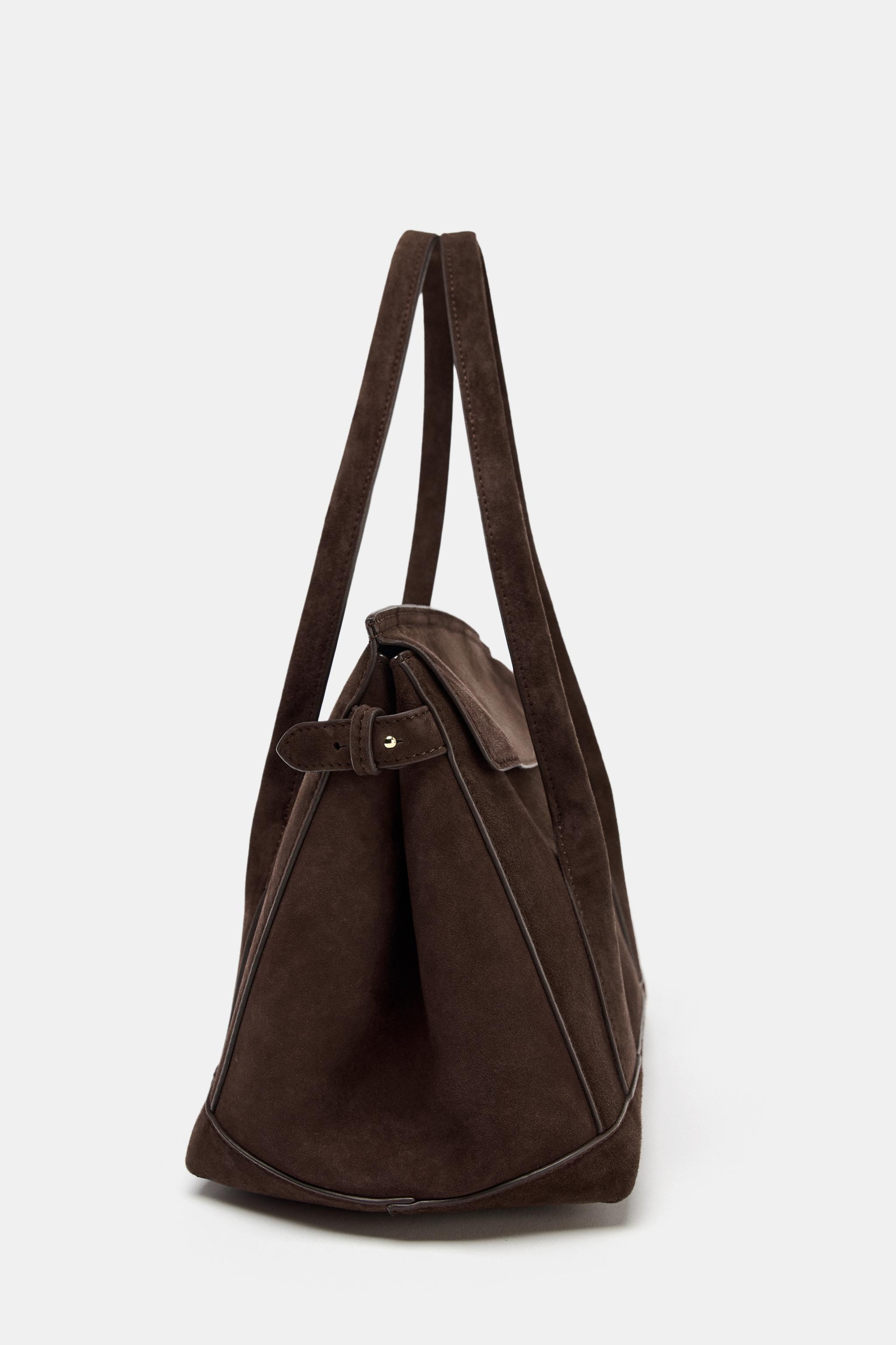 SPLIT LEATHER CITY BAG | Zara US
