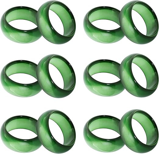 Green Napkin Rings, Elegant Décor Colored Resin Napkin Holder Ring Set for Christmas, Thanksgivi... | Amazon (US)