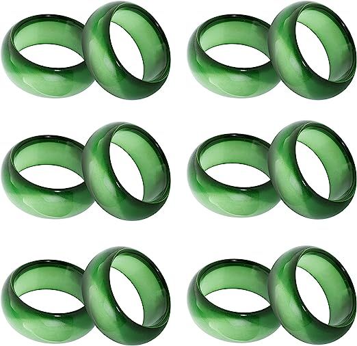 Green Napkin Rings, Elegant Décor Colored Resin Napkin Holder Ring Set for Christmas, Thanksgivi... | Amazon (US)