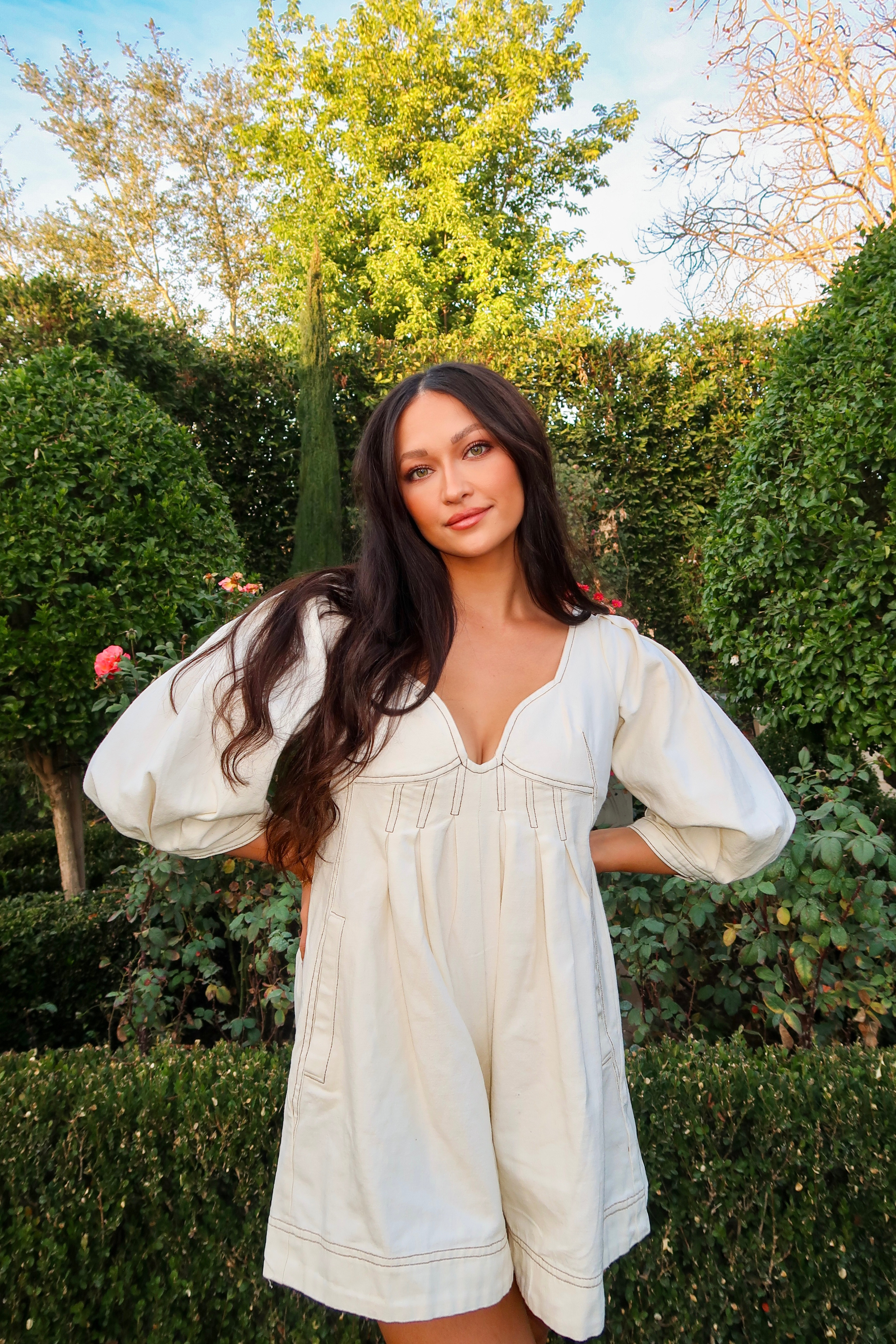 Obsessed with this girly-grunge combo! This Free People white denim romper is giving all the feminine vibes, and I love how these Steve Madden biker boots add just the right amount of edge. Perfect for everything from brunch to casual days out! 

 #LTKSeasonal #LTKStyleTip #LTKShoeCrush