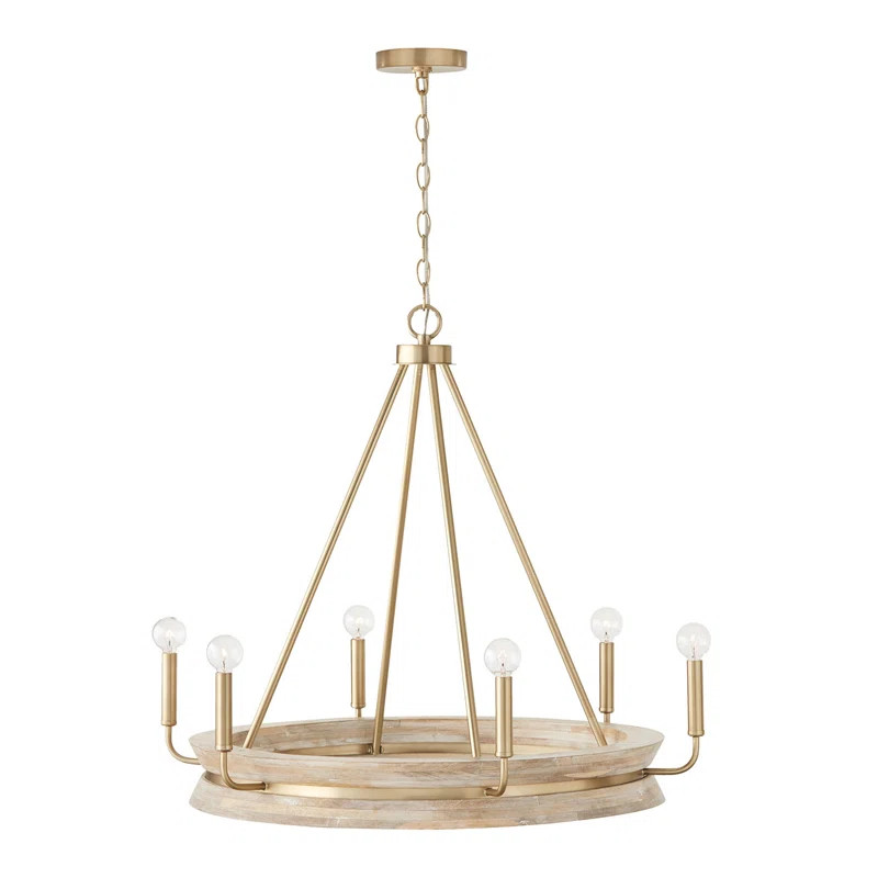 Tisbury 6 - Light Dimmable Wagon Wheel Chandelier | Wayfair North America