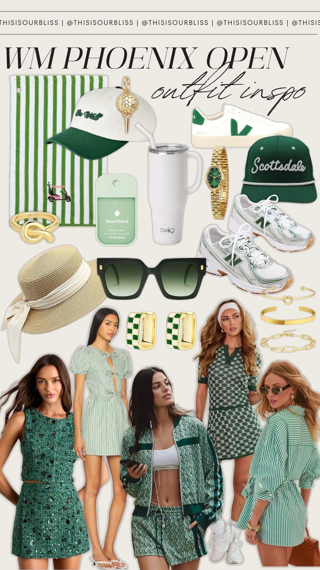 WM Phoenix Open outfit inspo ⛳️🌵 Comfy but cute is the vibe for a full day at the course! Think breathable layers, sneakers you can walk in, and sunnies you’ll wear all weekend. These outfits can also be restyled for the Masters Golf Tournament in Augusta and other golf tournament events throughout the year! Linked all my favorites below! 🤍

#LTKootd #LTKTravel #LTKActive