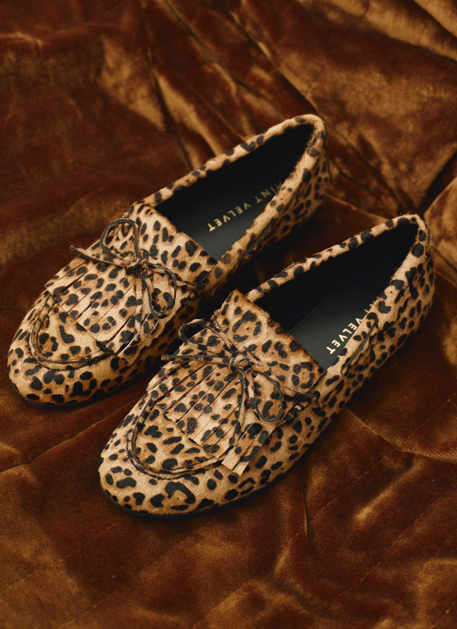Gaia Leopard Print Textured Loafers | Mint Velvet