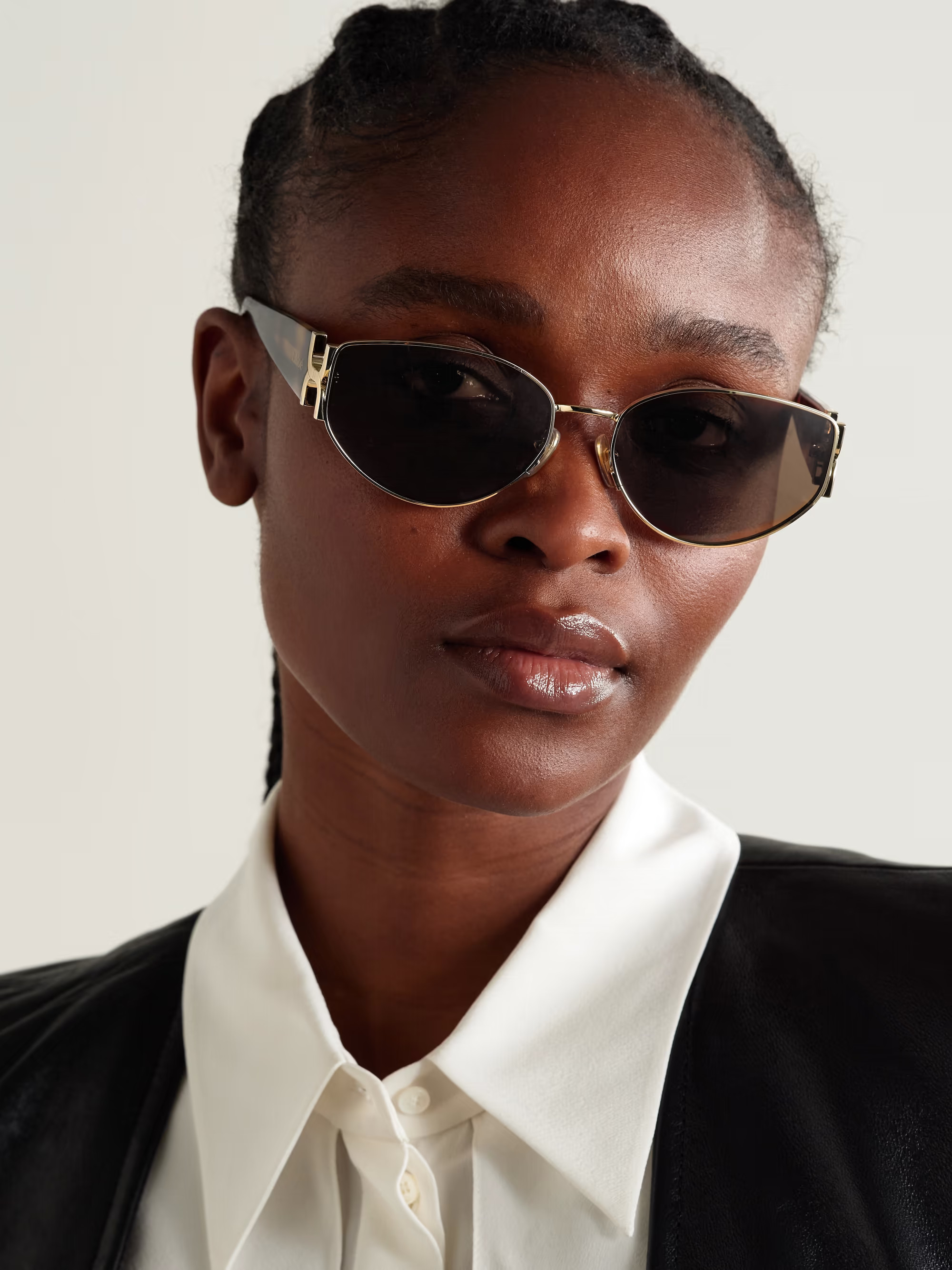 Oval-frame gold-tone and tortoiseshell acetate sunglasses | NET-A-PORTER (US)