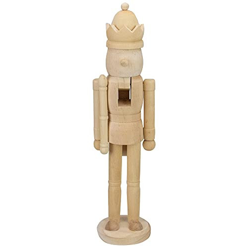 Northlight Unfinished Paintable Wooden Christmas Nutcracker with a Crown, 14.75", Brown | Amazon (US)