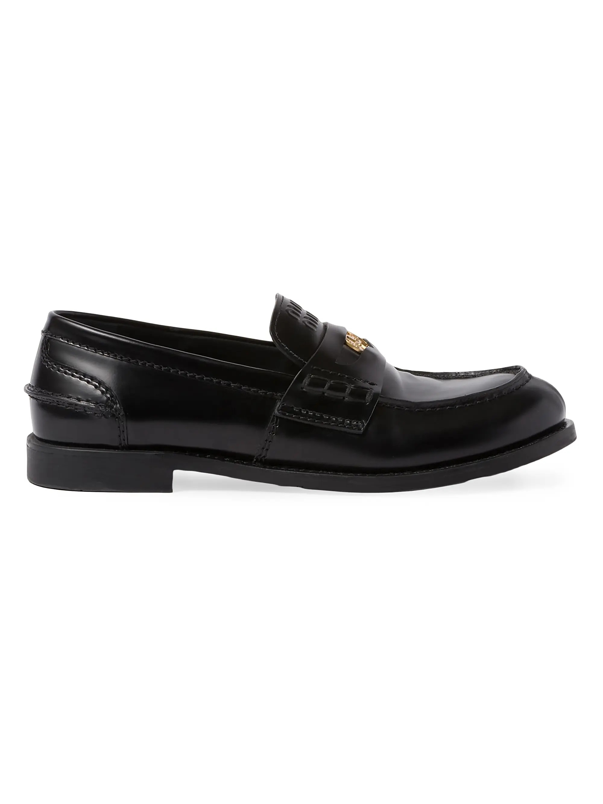 Brushed Leather Penny Loafers | Saks Fifth Avenue