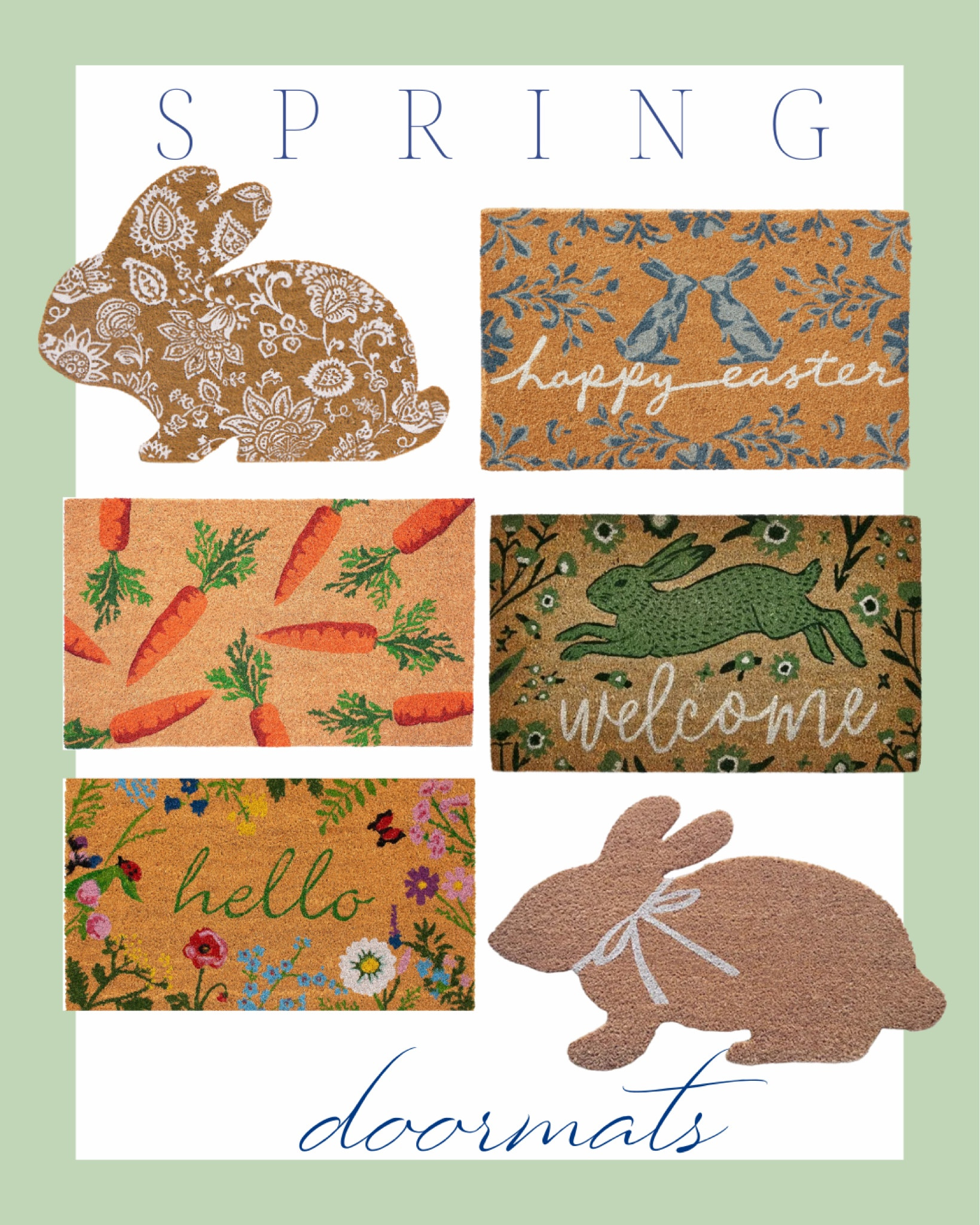 doormats | porch refresh | Easter 2024 | bunny | basket | kids | eggs | springtime | spring refresh | home decor | home refresh | Amazon finds | Amazon home | Amazon favorites | classic home | traditional home | blue and white | furniture | spring decor | southern home | coastal home | grandmillennial home | scalloped | woven | rattan | classic style | 

#LTKfindsunder50 #LTKhome #LTKSeasonal