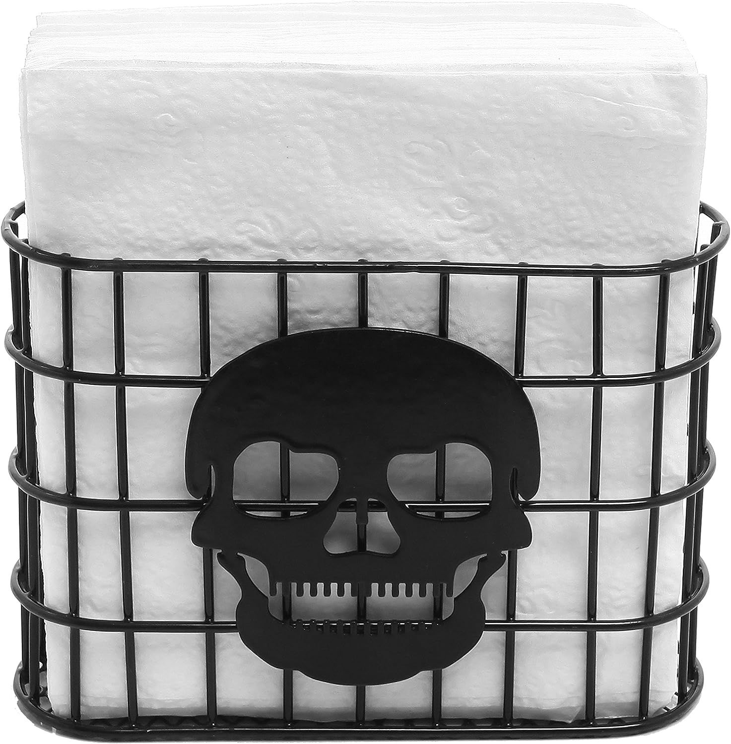 Amazon.com: MyGift Black Metal Wire Napkin Holder with Skull Cut Out Design, Halloween Table Deco... | Amazon (US)
