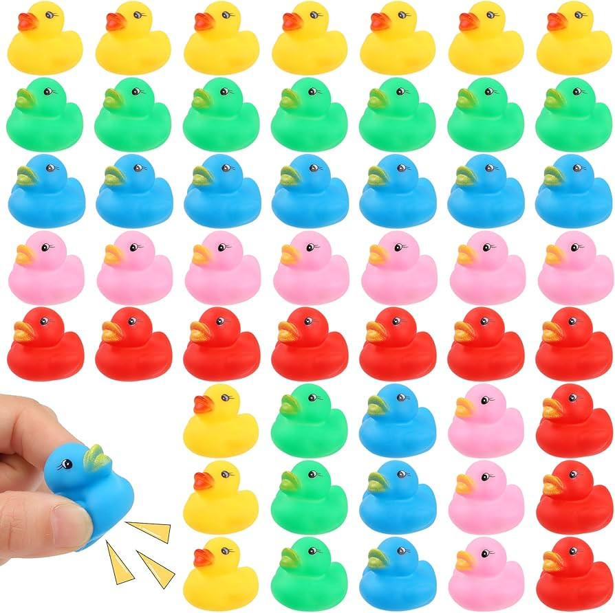 50 Pcs Rubber Ducks Bath Toy, Multicolor Mini Rubber Duck Bulk Float Duck Baby Bath Toy, Shower B... | Amazon (US)
