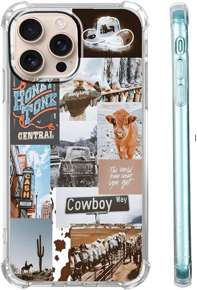 Cowboy Cowgirl Case for iPhone 16 Pro,Western Natural Scenery Case for Women Men,Soft TPU Bumper ... | Amazon (US)