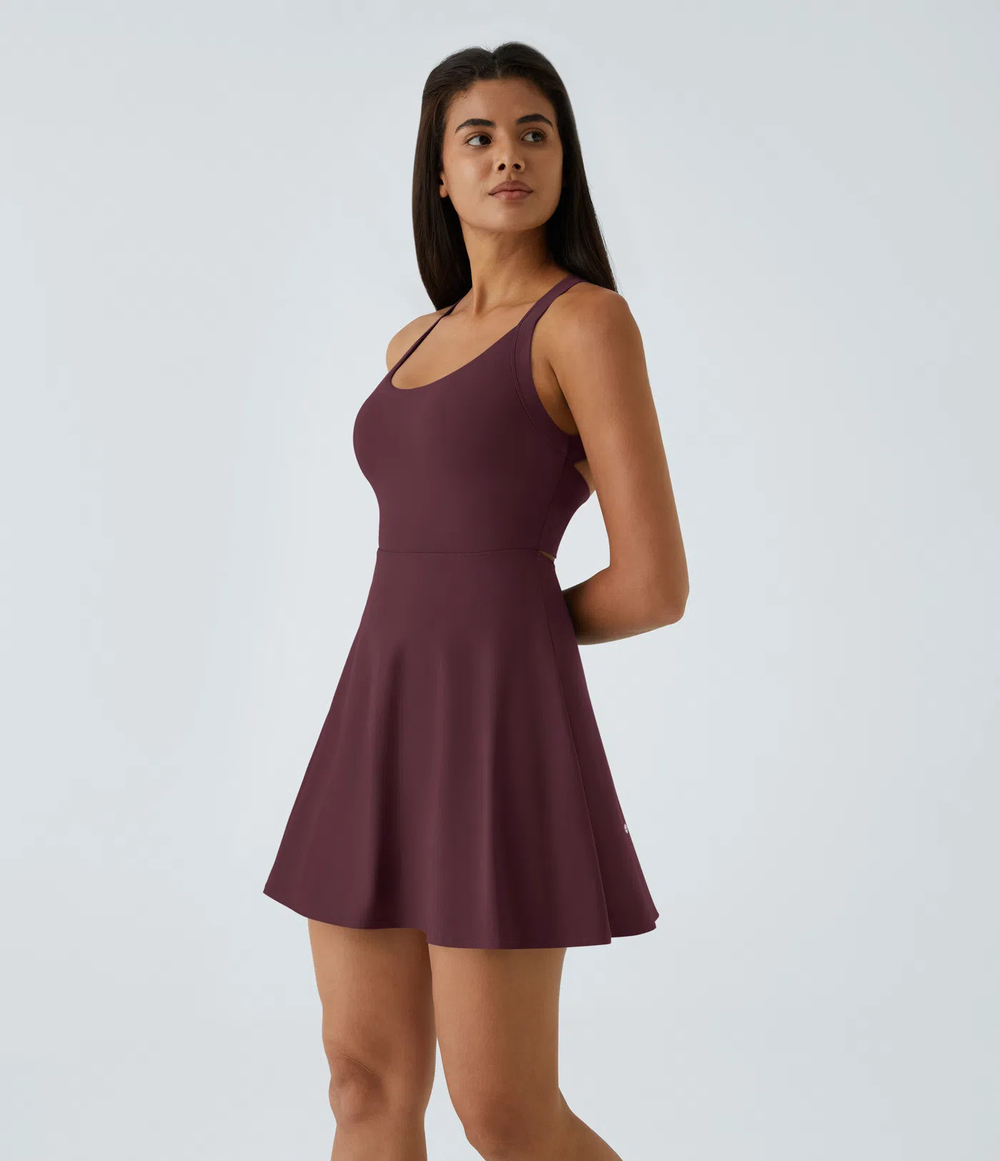 Women’s SoftlyZero™ Airy Backless Twisted Flare Low Support Dance Active Dress-Longer Length-... | HALARA
