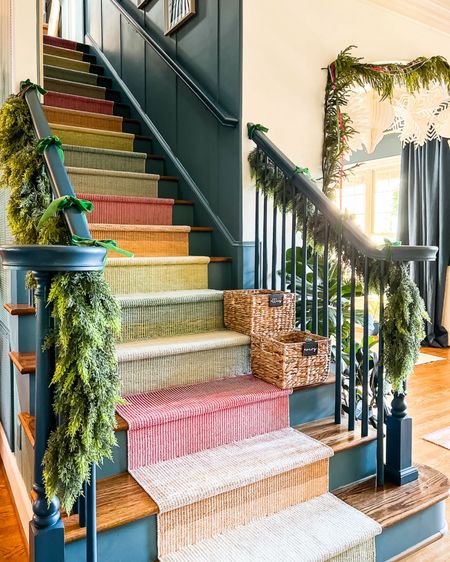 Faux garland can be expensive—but so worth the investment when they look and feel realistic! These two faux garlands are amazing and totally worth the splurge! 

#fauxgarland #garland #christmas #christmasdecor #colorfulchristmas #staircase #stairs #colorfulhome #runner 

#LTKHoliday #LTKSeasonal #LTKhome