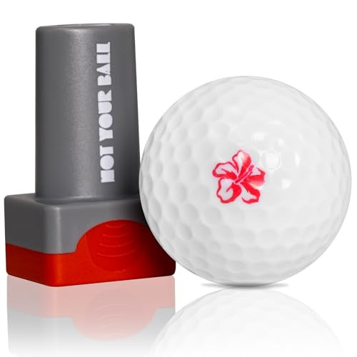 QUBI Golf Ball Stamp, Golf Ball Stamper, Reusable Self-Inking Golf Ball Stamp Marker to Identify Golf Balls, Golf Gift Golf Accessories for Men and Women Golfers (Hibiscus) | Amazon (US)