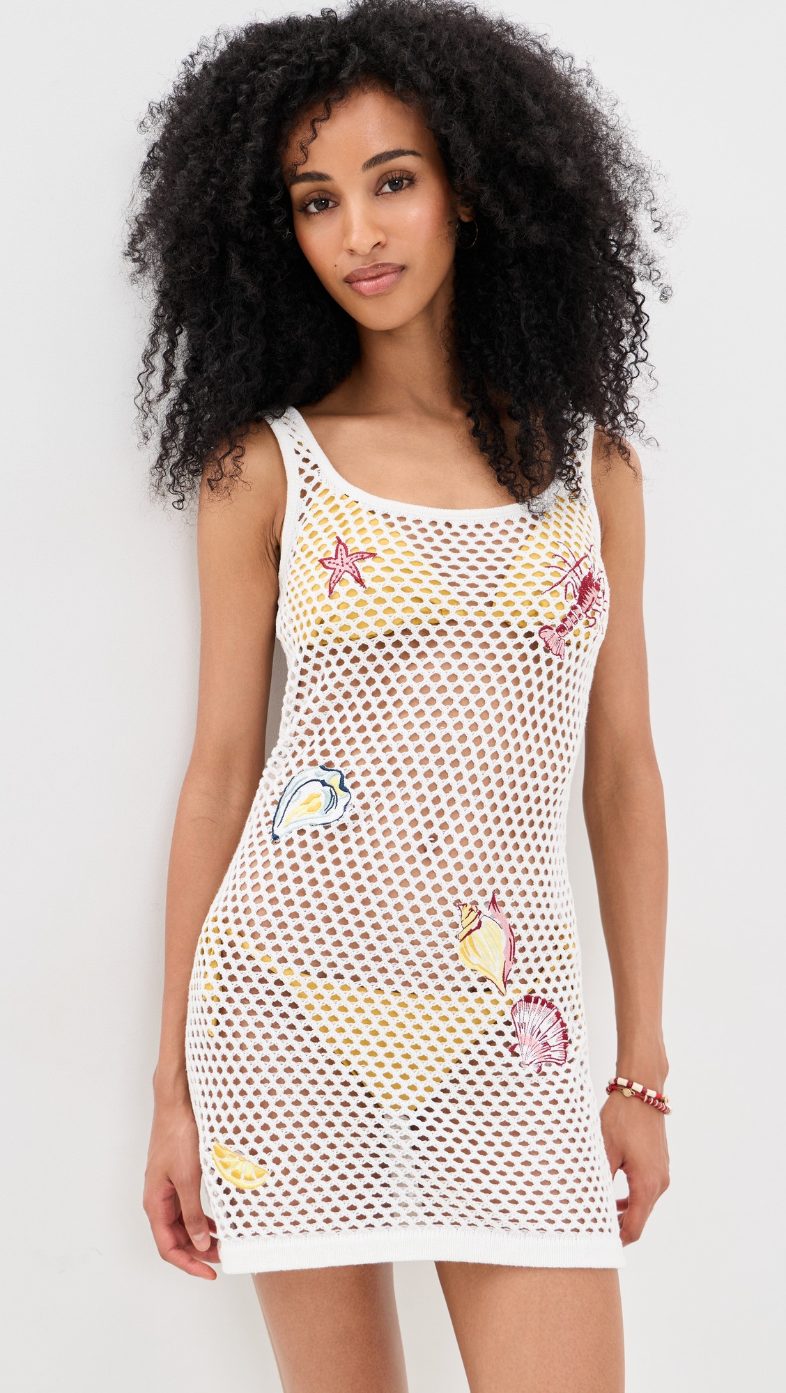 MINKPINK Soleia Crochet Mini Dress White/Multi M | Shopbop