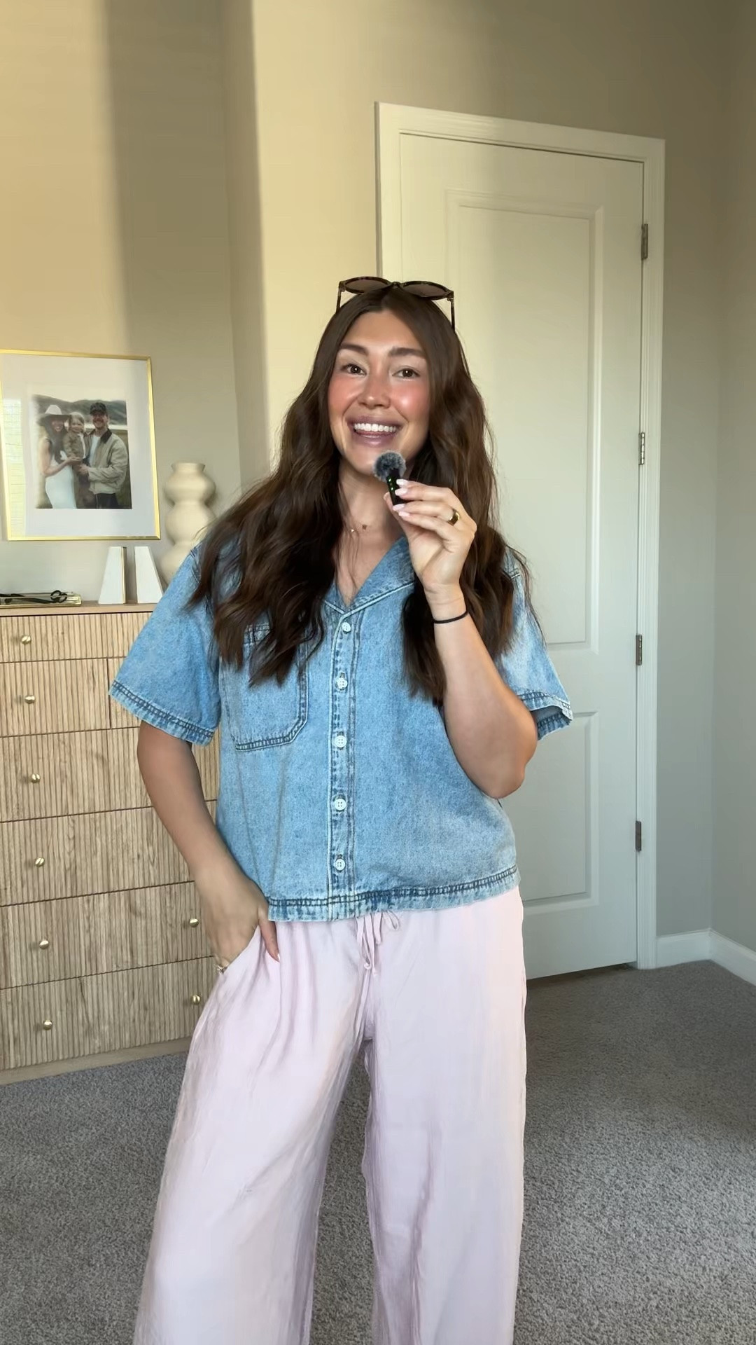 True size in pants. Went up one size in top

#LTKootd #LTKgrwm #LTKTall