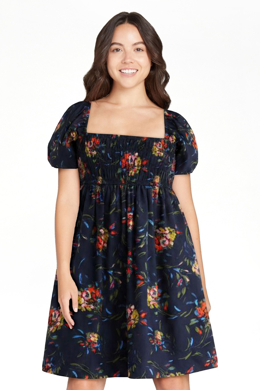 Free Assembly Women's and Women's Plus Puff Sleeve Peasant Mini Dress, Sizes XS to 4X | Walmart (US)