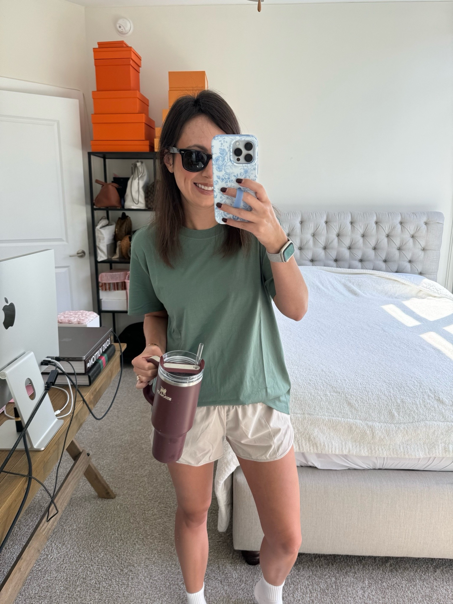 Lululemon all yours tee in grey eucalyptus (size 6) with hotty hot shorts in Mojave tan (size 6) 



#LTKFitness #LTKSeasonal #LTKStyleTip