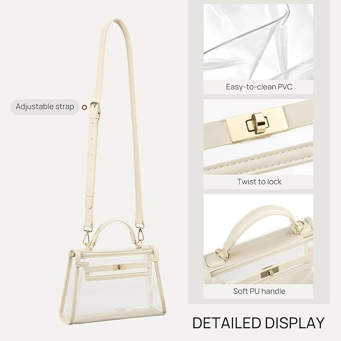 Telena Clear Bag for Stadium Events PVC Transparent Crossbody Purse for Women with Adjustable Str... | Amazon (US)