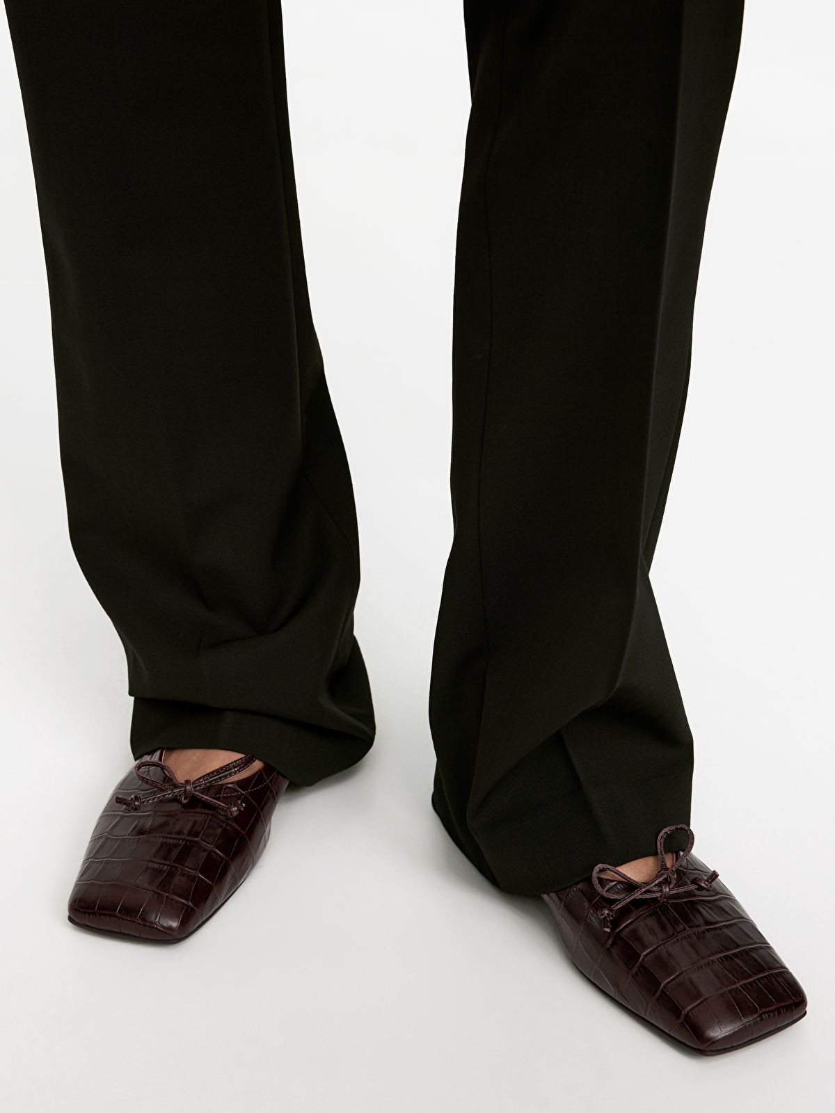 Leather Ballerina - Dark Brown - ARKET IT | ARKET (EU)