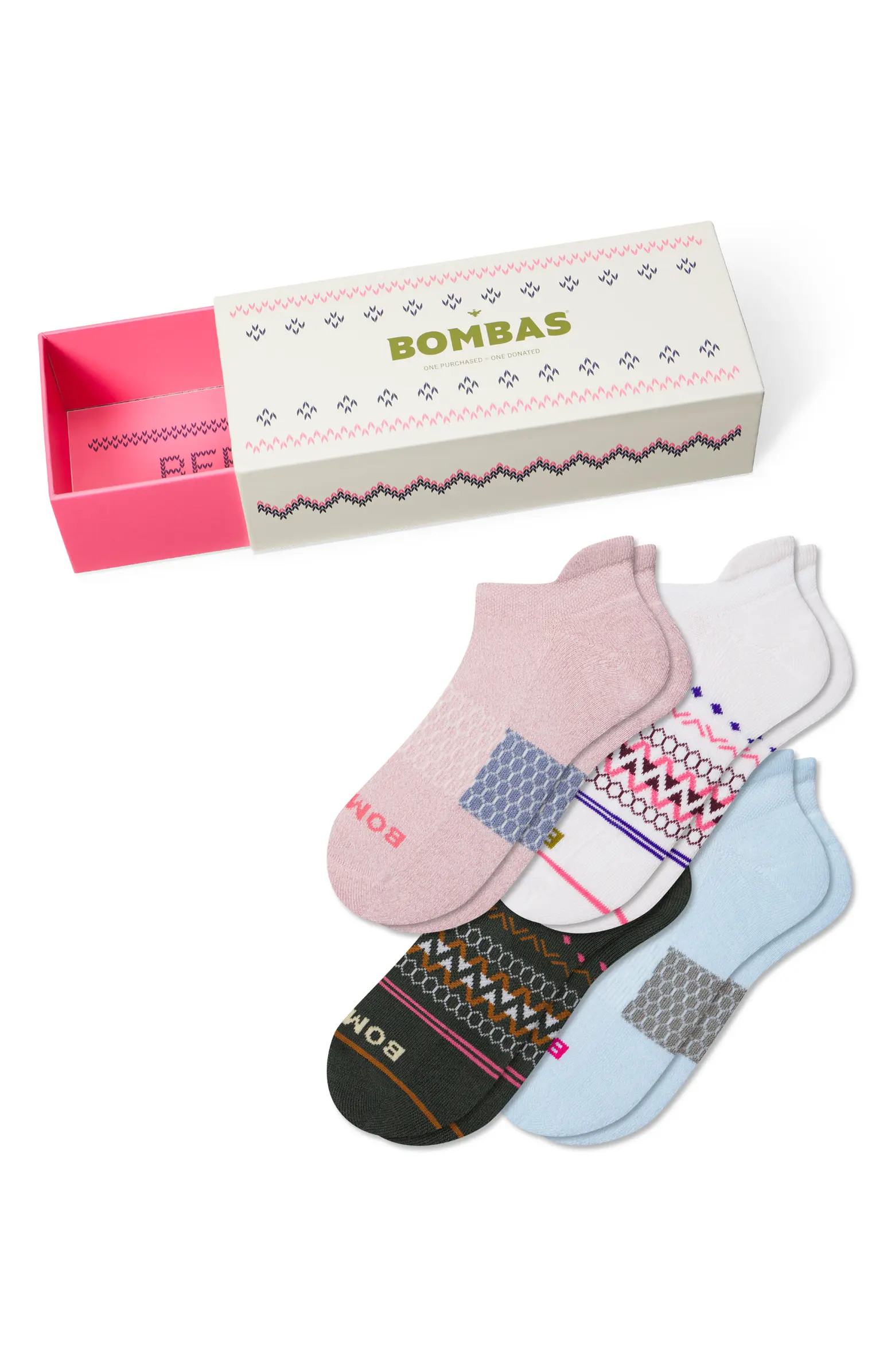 4-Pack Assorted Ankle Sock Gift Box | Nordstrom