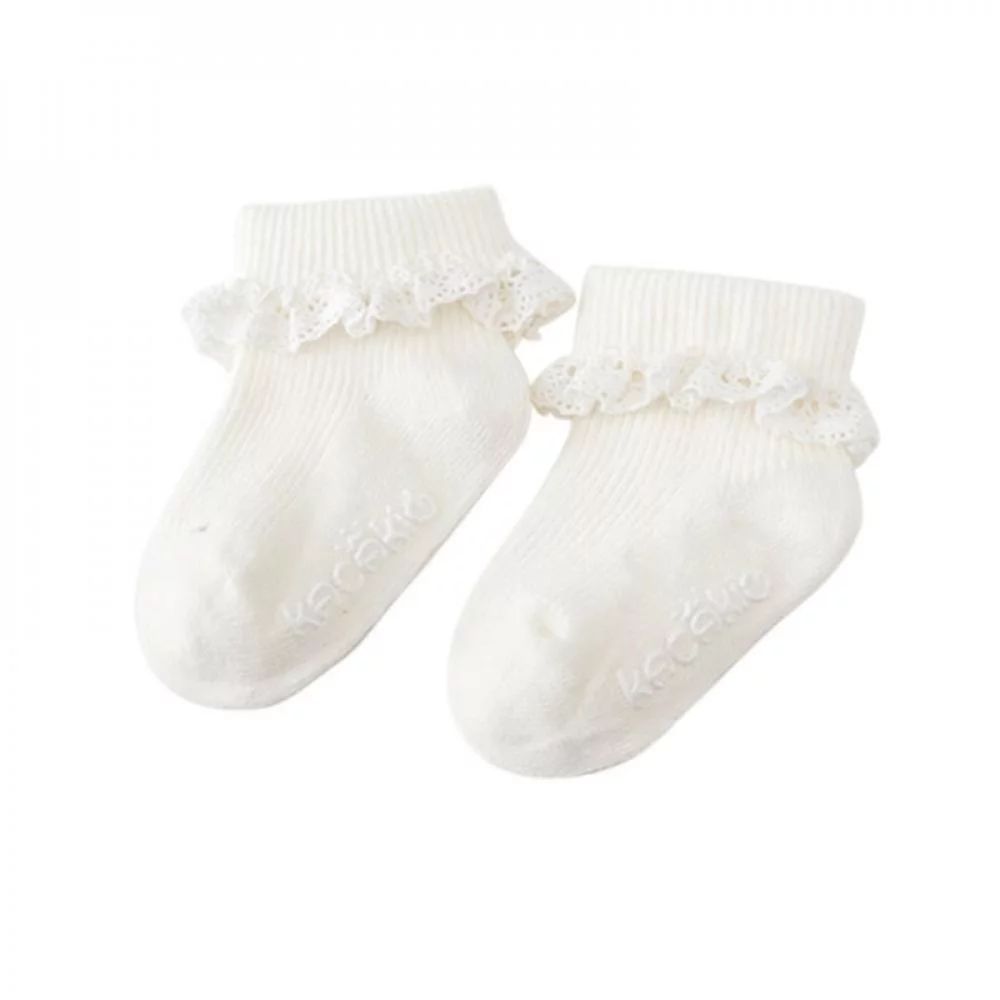 Spree Baby Girls Kids Toddler White Pink Cotton Lace Ruffle Princess Socks Children Boot Short So... | Walmart (US)