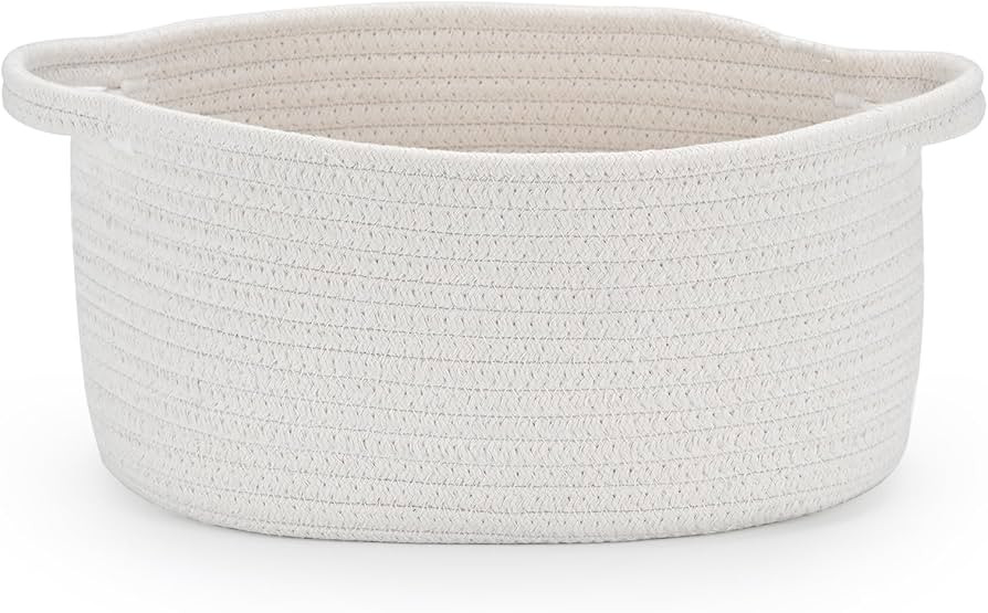 Happyiren Medium Woven Cotton Rope Basket with Handle Empty Decorative Gift Basket for Baby Showe... | Amazon (US)