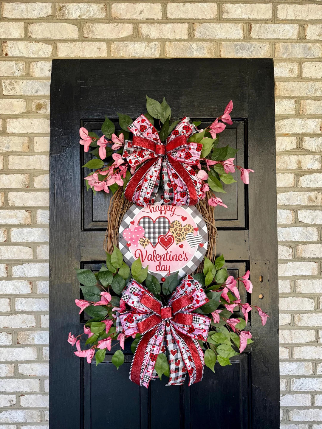 Happy Valentines Day Wreath, Valentines Wreath with Hearts for Front Door, Valentines Day Grapevi... | Etsy (US)