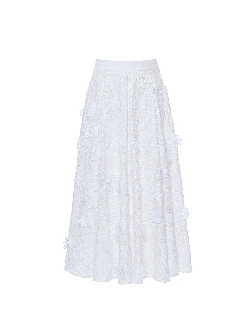 Lee Skirt White Embroidered Cotton | Over The Moon
