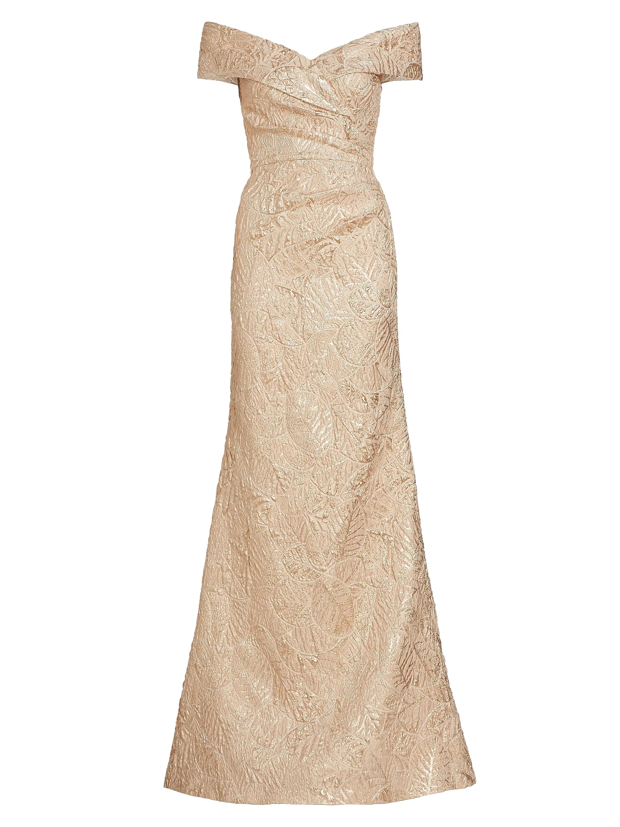 Metallic Jacquard Off-The-Shoulder Gown | Saks Fifth Avenue