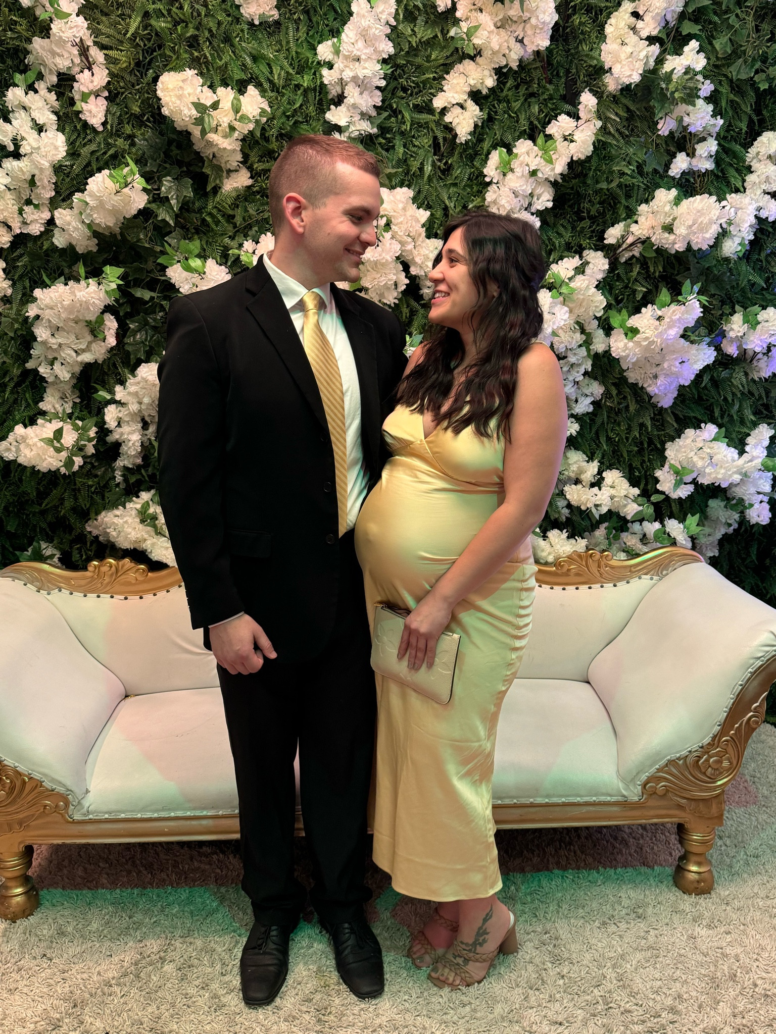 The most perfect wedding guest dress from Abercrombie ☺️💛 I wore my pre pregnancy size & it still worked out perfectly! It comes in a couple of pretty colors.. shoes are from Nordstrom rack & so comfortable..plus on sale for only $20! 

#LTKBump #LTKWedding #LTKShoeCrush