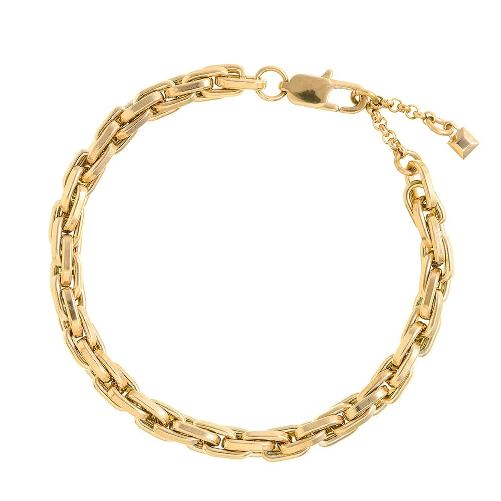 LUXE Interlocking Link Chain Bracelet - Gold | Orelia