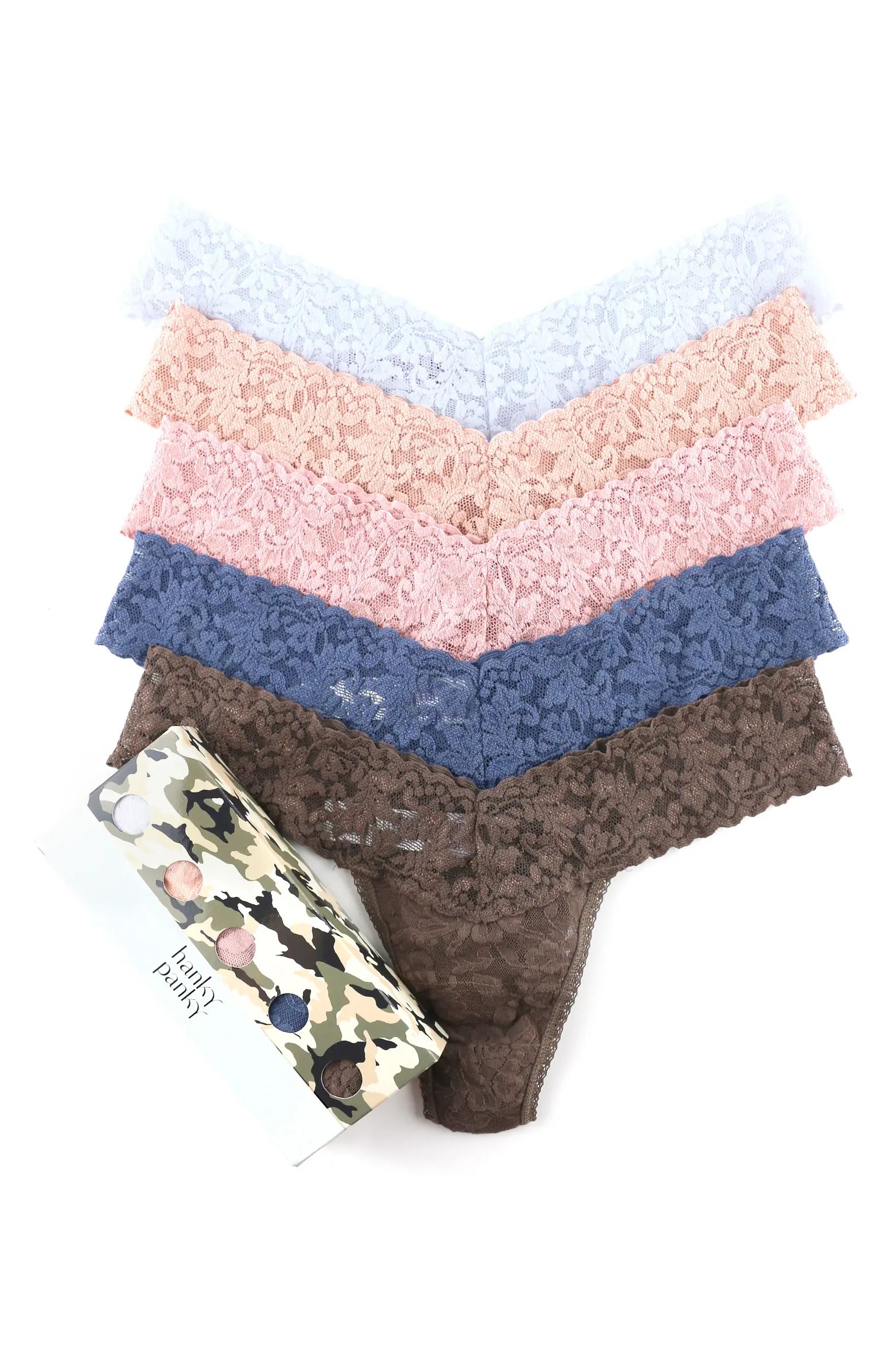Hanky Panky Assorted 5-Pack Lace Low Rise Thongs | Nordstrom | Nordstrom