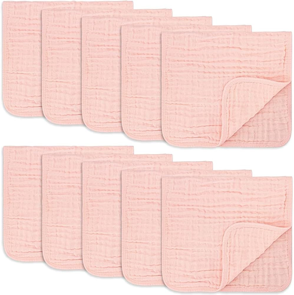 Comfy Cubs Muslin Burp Cloths Large 100% Cotton Hand Washcloths for Babies, Baby Essentials 6 Lay... | Amazon (US)