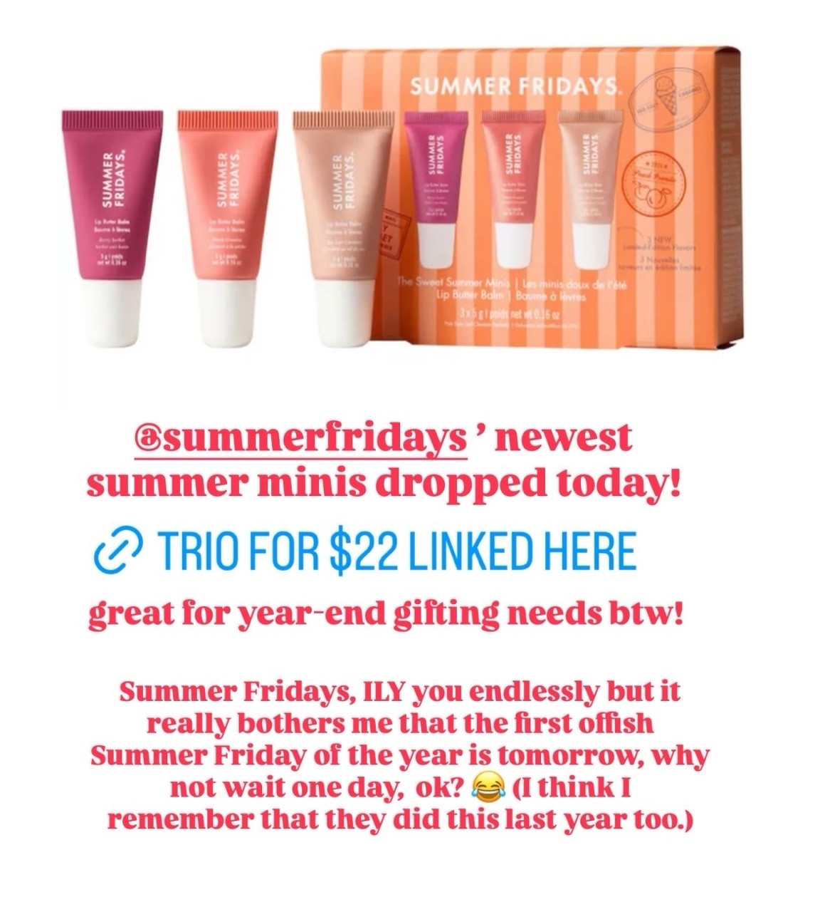 New Summer Fridays Minis ✨
… LOVE THESE!

#LTKSeasonal #LTKBeauty #LTKTravel