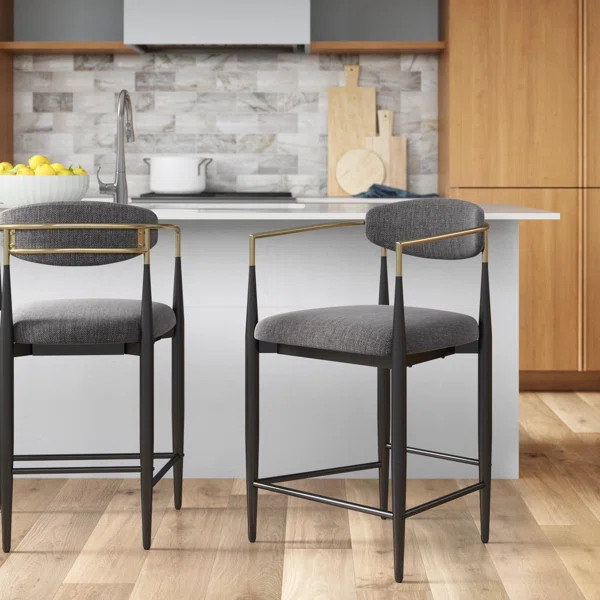 Maconay Upholstered Counter Stool with Metal Frame | Wayfair North America