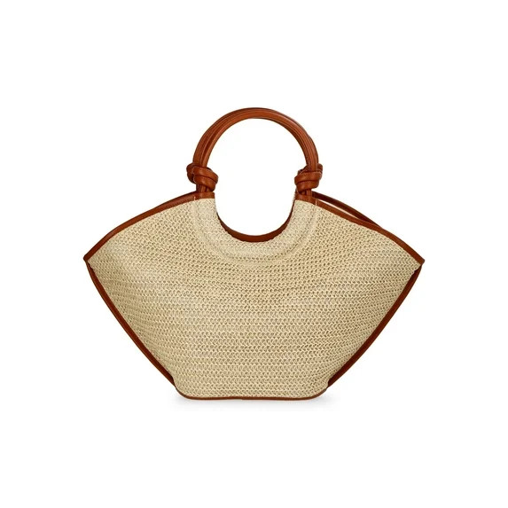 Time and Tru Women's Knot Handle Tote Handbag, Natural | Walmart (US)