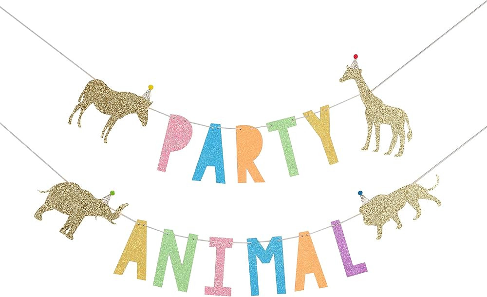 WAOUH Party Animal Birthday Banner for Baby - Zoo Party Decor,Circus Party Decor for Baby Showers... | Amazon (US)